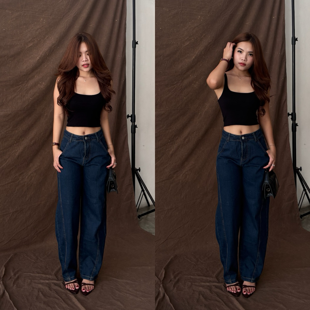 NOELLE JEANS — barrel jeans blue jeans celana panjang wanita barrel