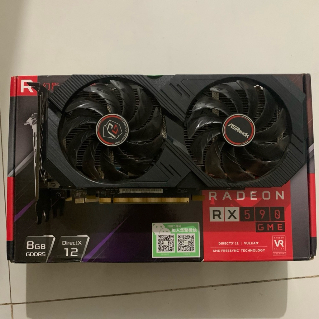 VGA RX 590GEM 8GB GGDR5 ASROCK PHANTOM GAMING   Unit Normal & Bergaransi Toko