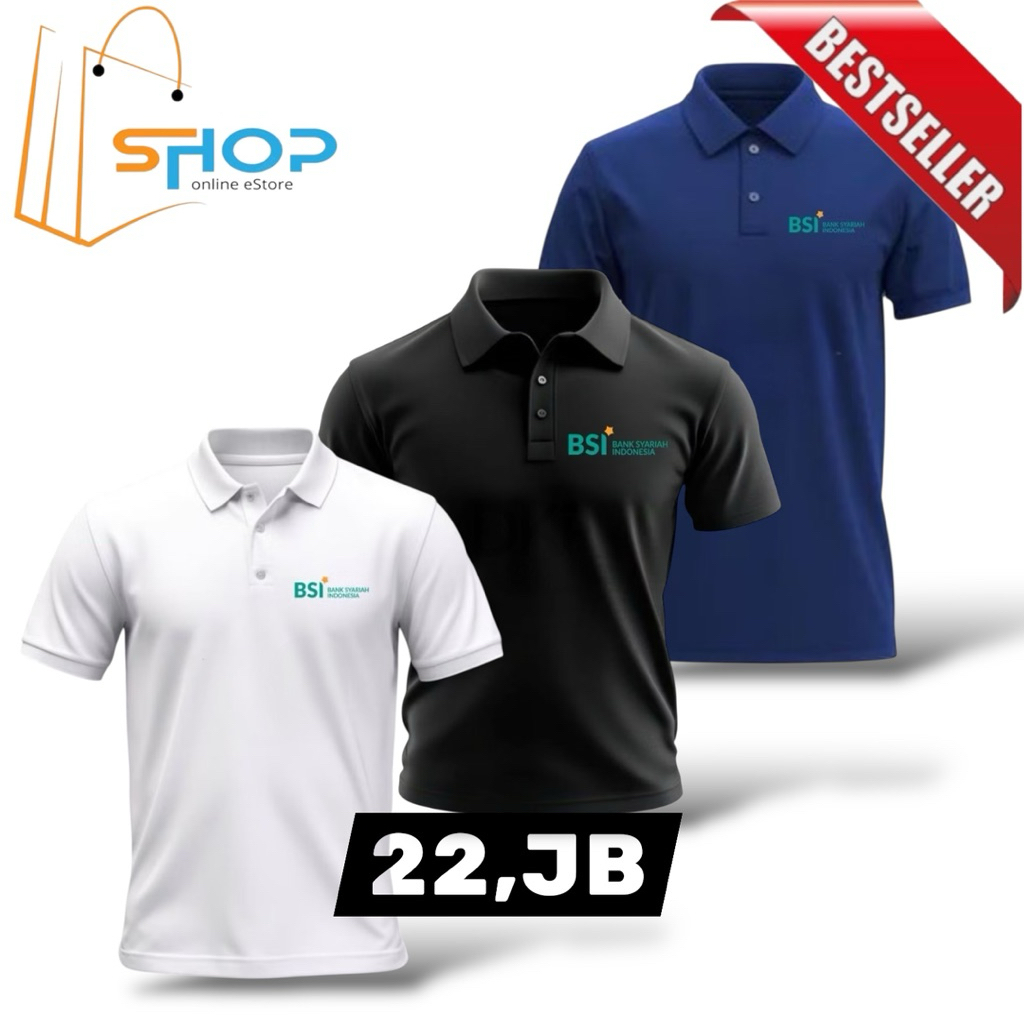 Kaos BSI bank syariah indonesia•Baju Bank BSI full bordir