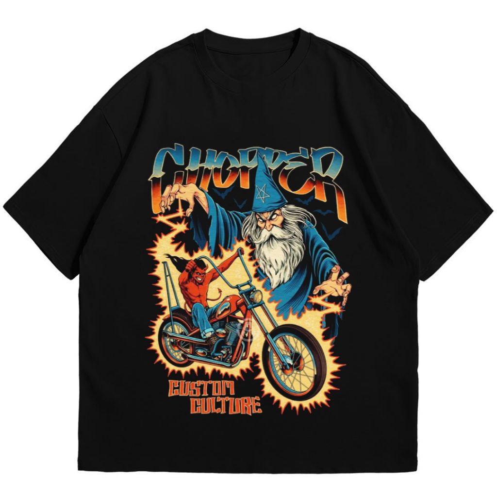 KAOS MOTOR CHOPPER COSTUM CULTURE COTTON COMBED 24S PREMIUM PRIA DAN WANITA