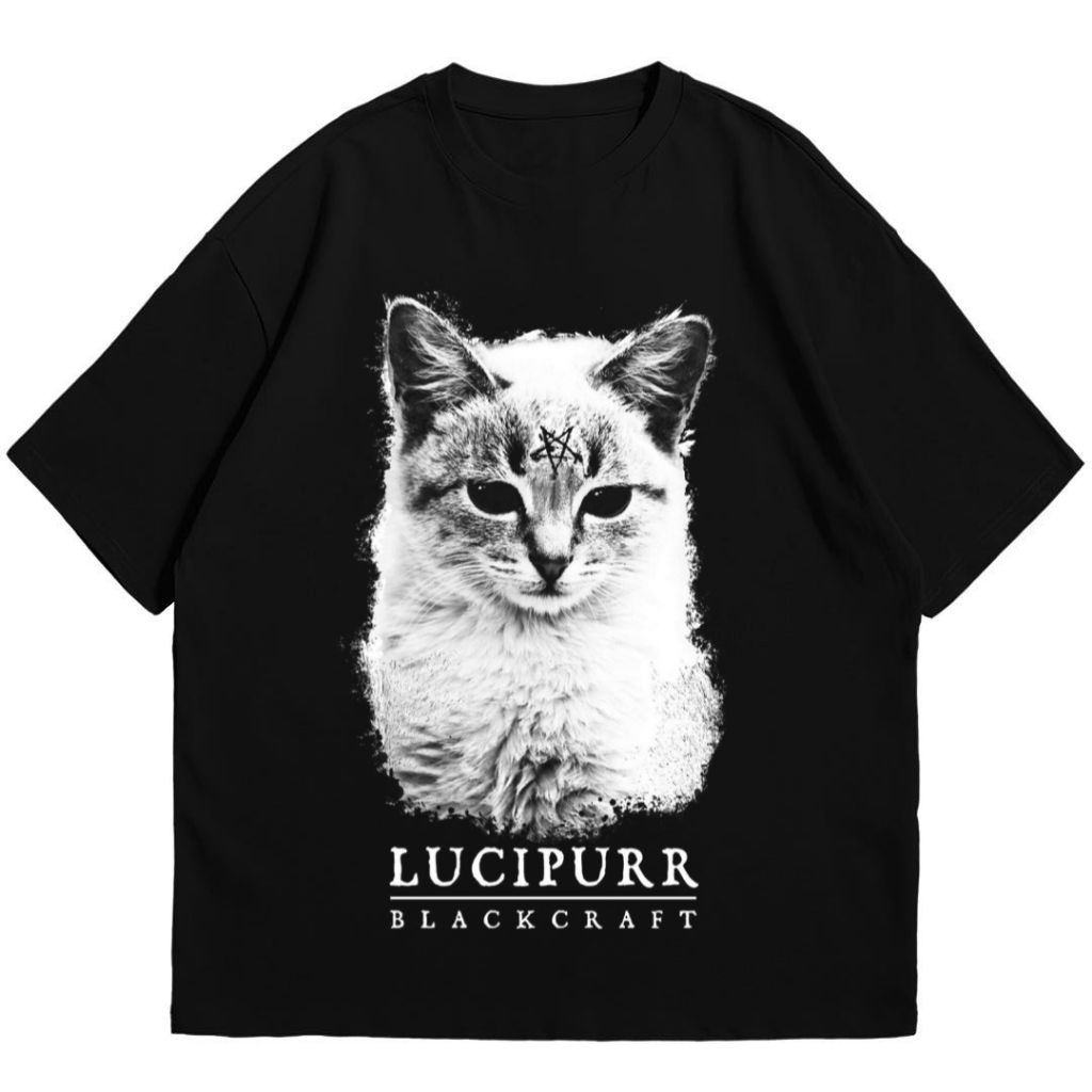 KAOS CAT LUCIPURR BLACKCRAFT COTTON COMBED 24S PREMIUM PRIA DAN WANITA