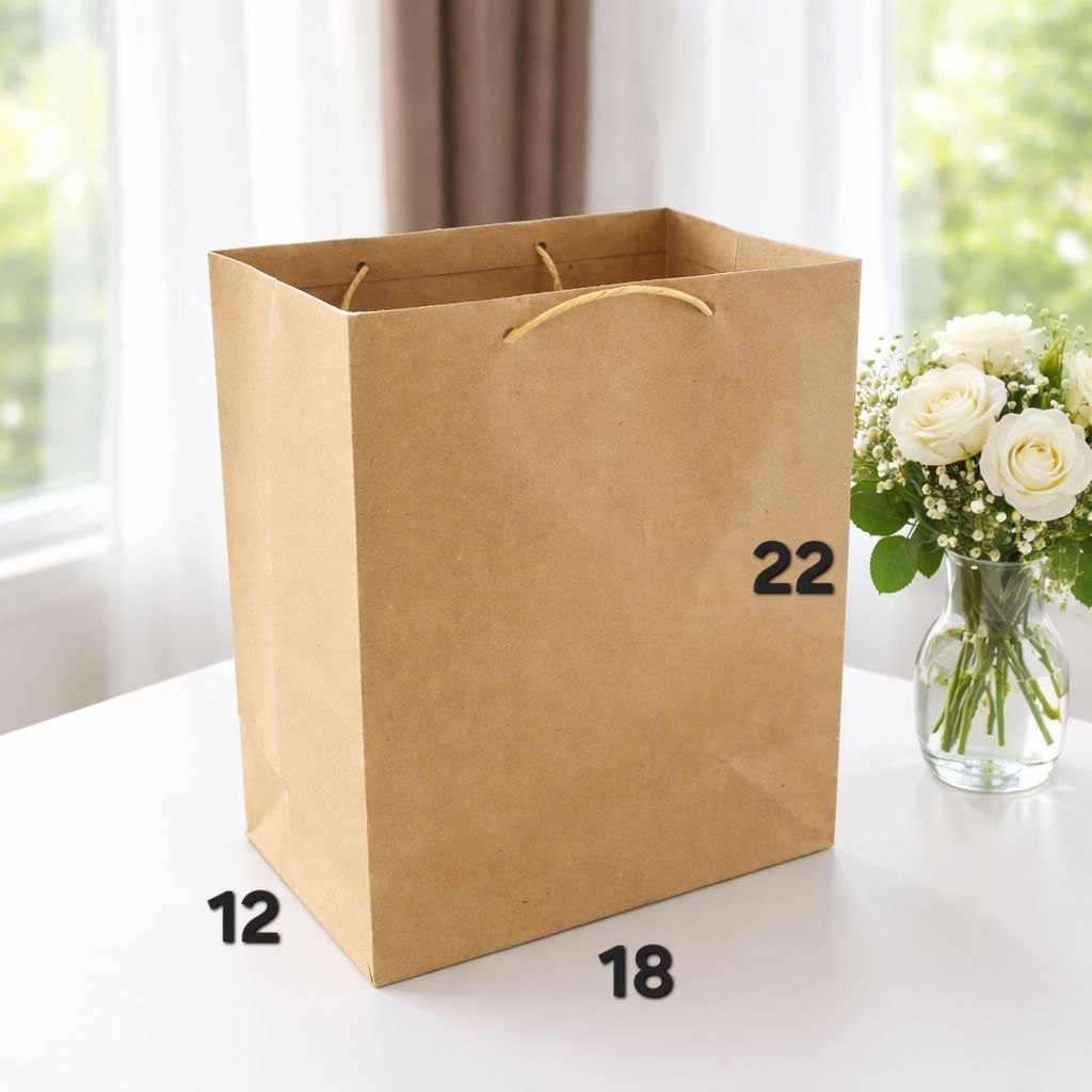 PAPERBAG / TAS KERTAS  COKLAT 18X12X22