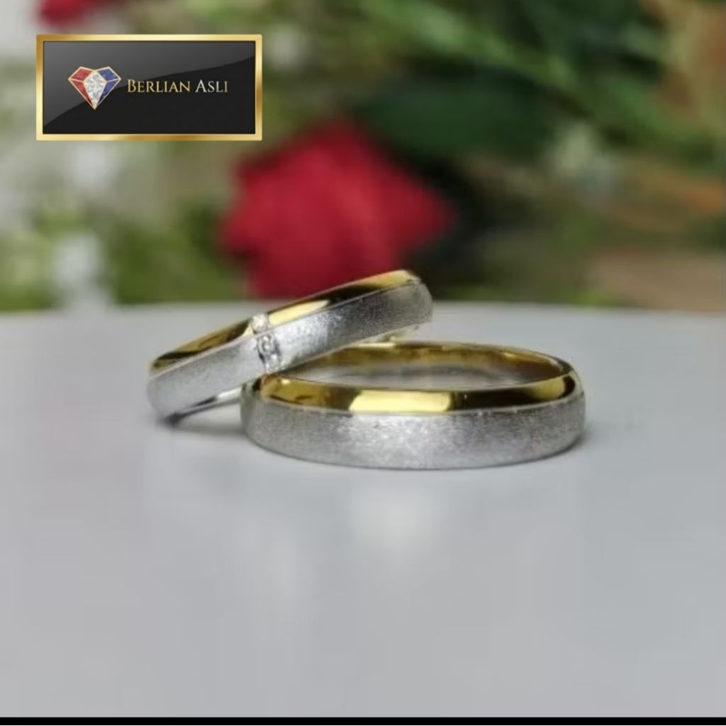 Cincin Nikah Couple Emas Berlian Asli TP 03-030
