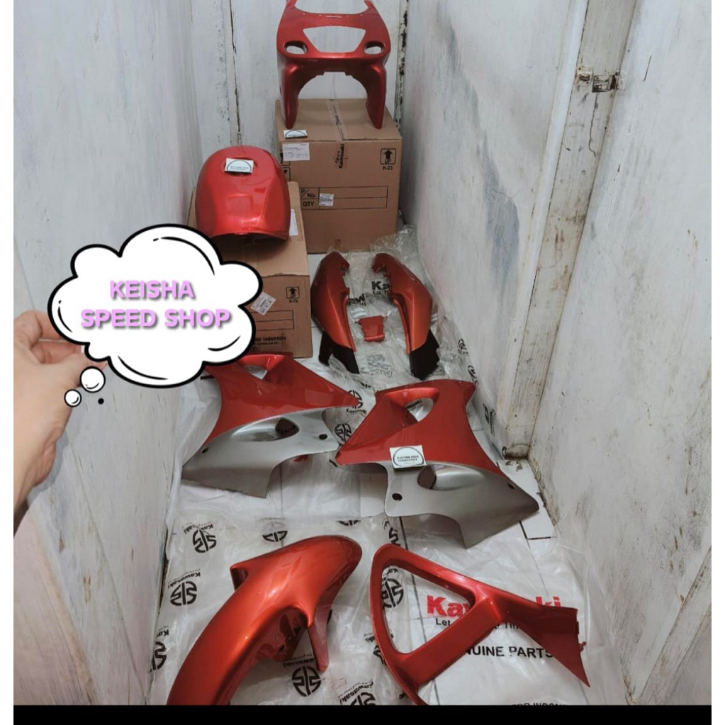 FULL COVER BODY TANKI TENGKI ORANGE 34J NINJA RR 150 CBU ORIGINAL