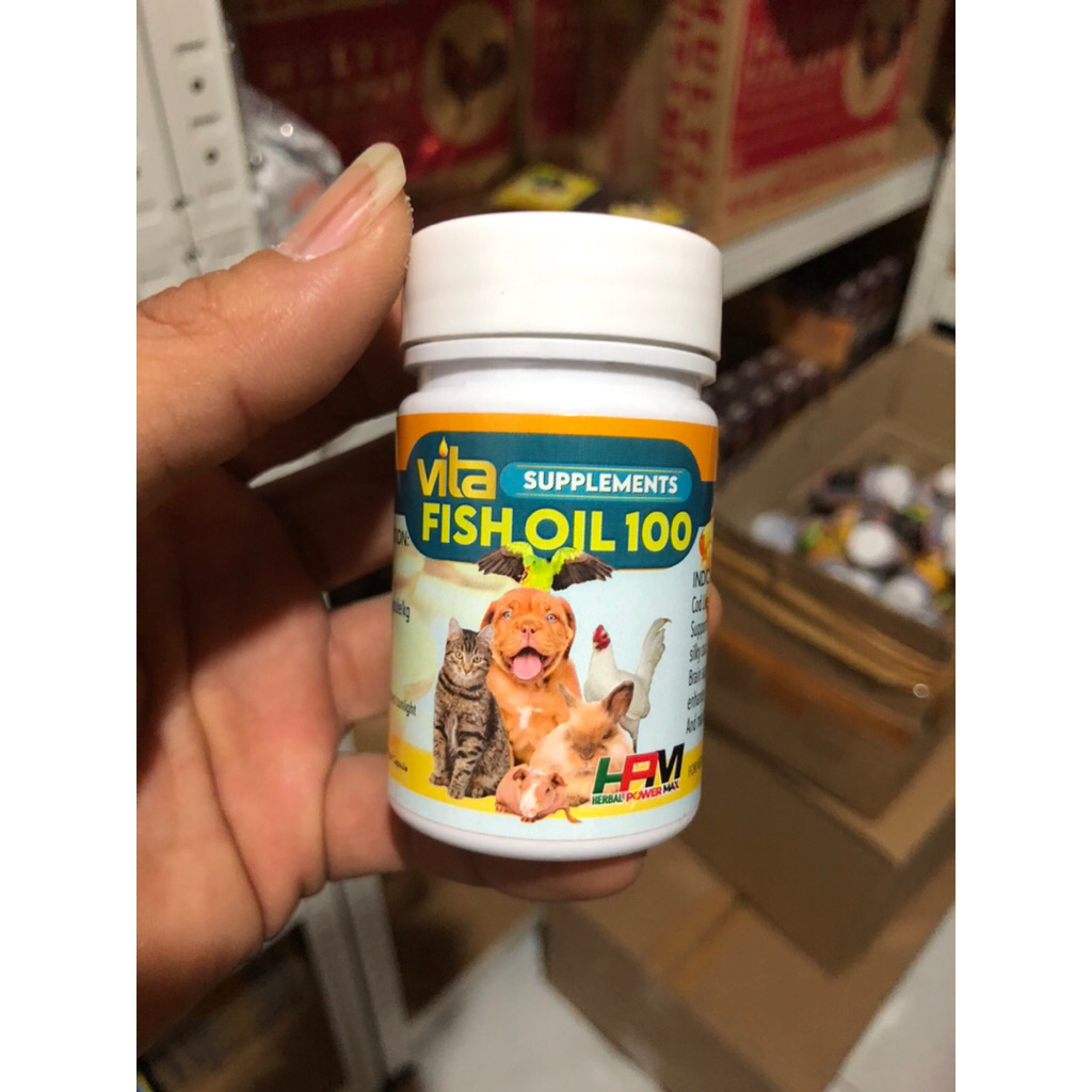 Vita fish oil isi 100 capsul gel, vitamin ayam aduan dan ternakan. 100% original HPM