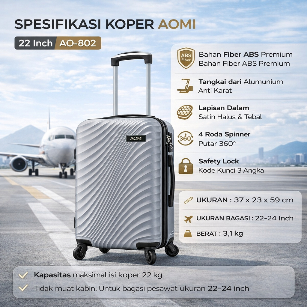 Koper Kabin Dan Bagasi 24 inch Koper 20inch 2 Motif AO-803 Koper Kabin Pesawat