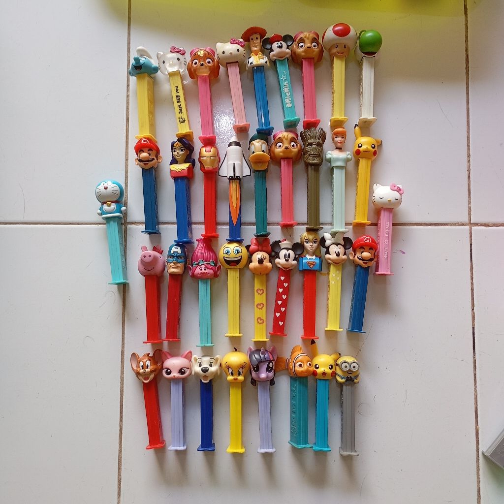 PRELOVED PEZ CANDY KARAKTER DISNEY, POKEMON, SUPER MARIO, TROLLS, MICKEY