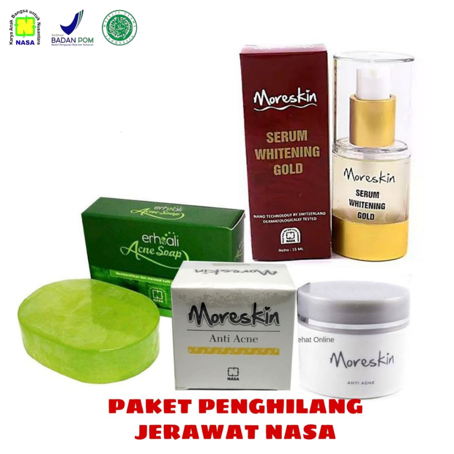 PAKET JERAWAT  MEMBANDEL - CREAM JERAWAT HERBAL AMAN TANPA EFEK SAMPING - MORESKIN ANTI ACNE - ERHSA