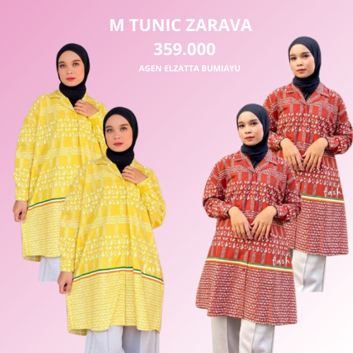 Dauky M Tunic Zarava Tunic Motif Bahan Katun Dauky