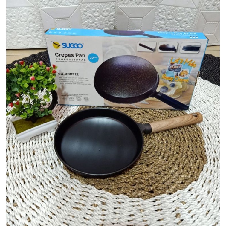 Wajan Kwalik Suggo Crepes Maker 22 Cm Crepes Teflon Cetakan Kulit Lumpia Leker
