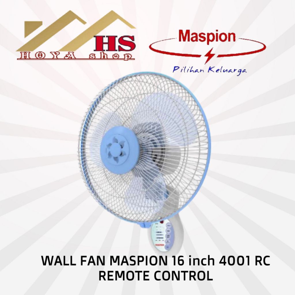 MASPION kipas angin dinding 16 inch  MWF-4001 RC ( remote control )