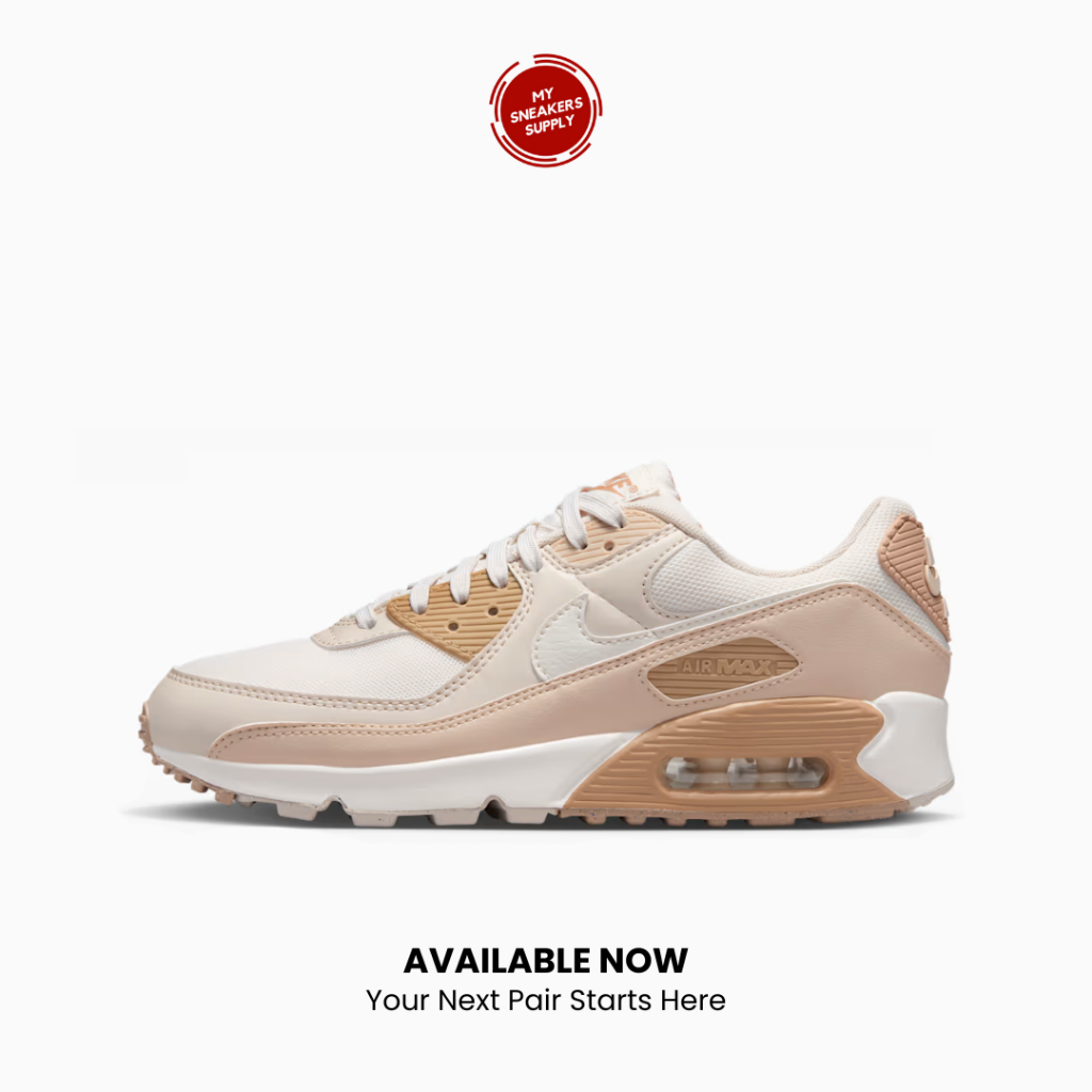 Sepatu Sneakers Nike Air Max 90 Tan Coconut Milk (Women's) - [DH8010 004] [BARU]