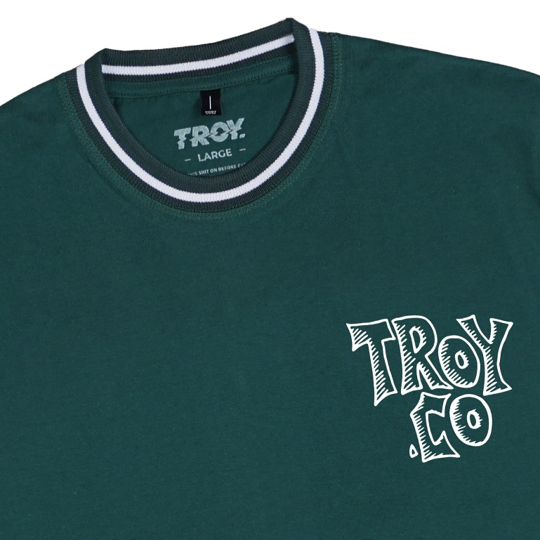 Troy Company Neck Strip Tshirt Green Virtual Pleasure - Kaos Lengan Pendek Kaos Hijau KST 3032-2G1W