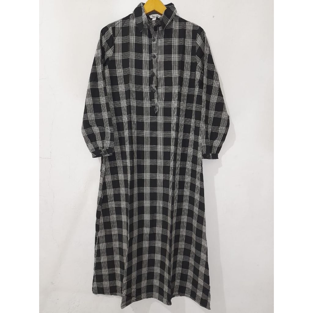 Remix Jeans Dress Kotak-kotak