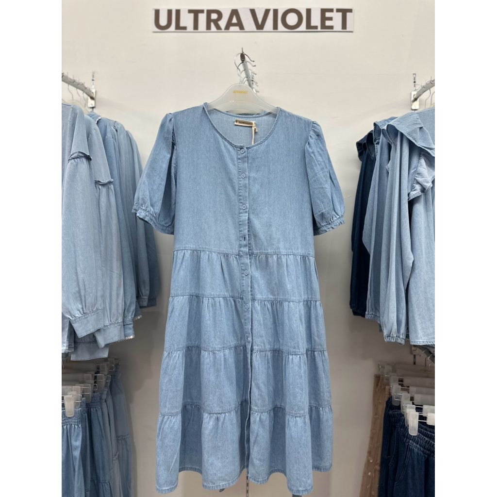 dress denim wanita ultraviolet