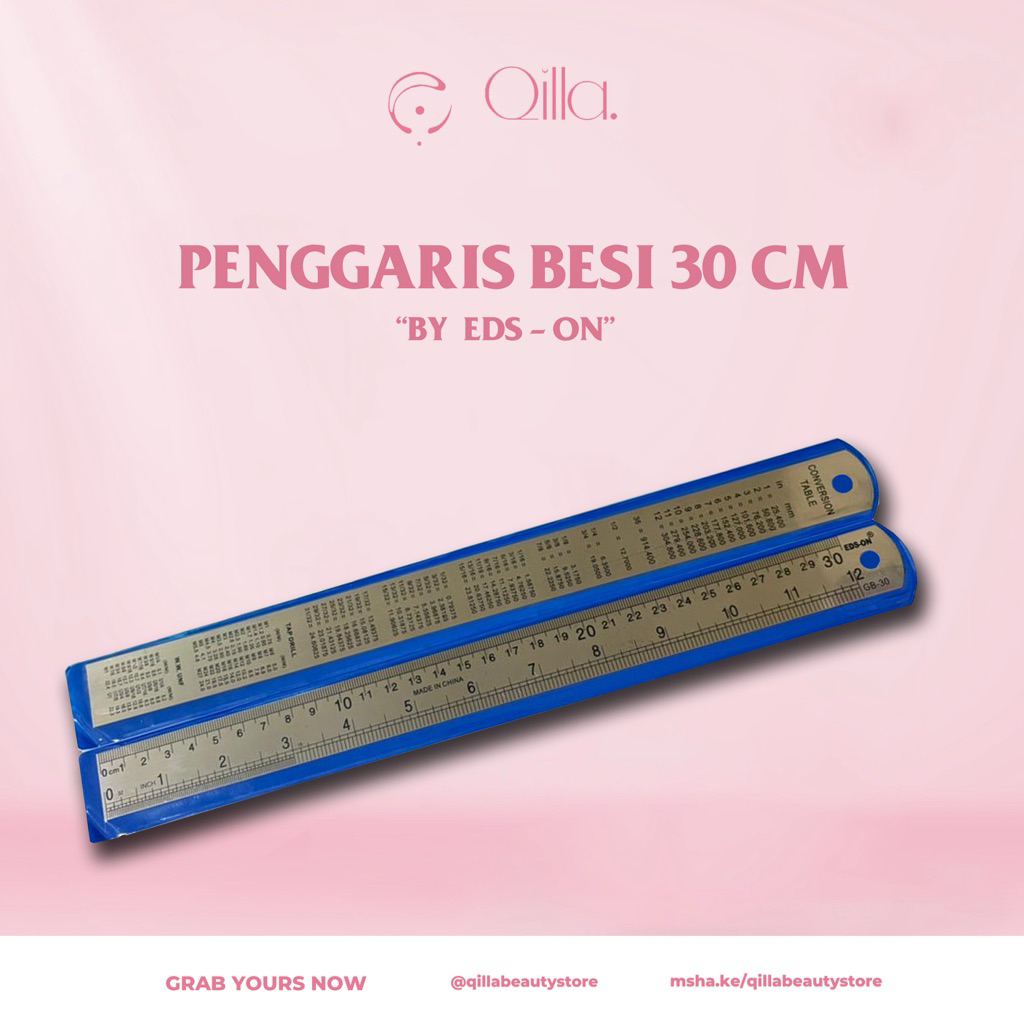 Penggaris Besi 30 CM - Penggaris Tebal - Mistar Garisan Murah