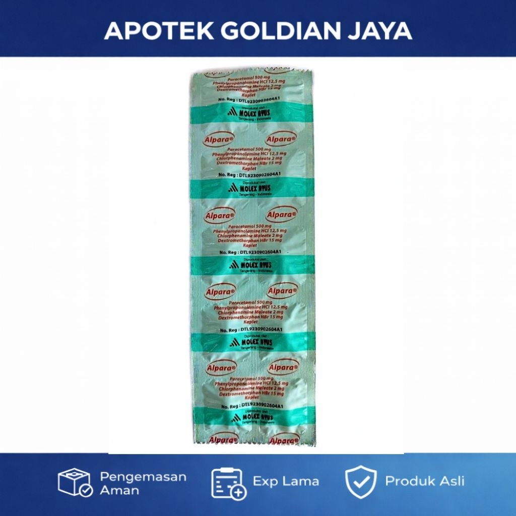 Alpara Strip 10Tablet - Mengobati Gejala Flu Seperti Demam, Batuk, Pilek & Hidung Tersumbat