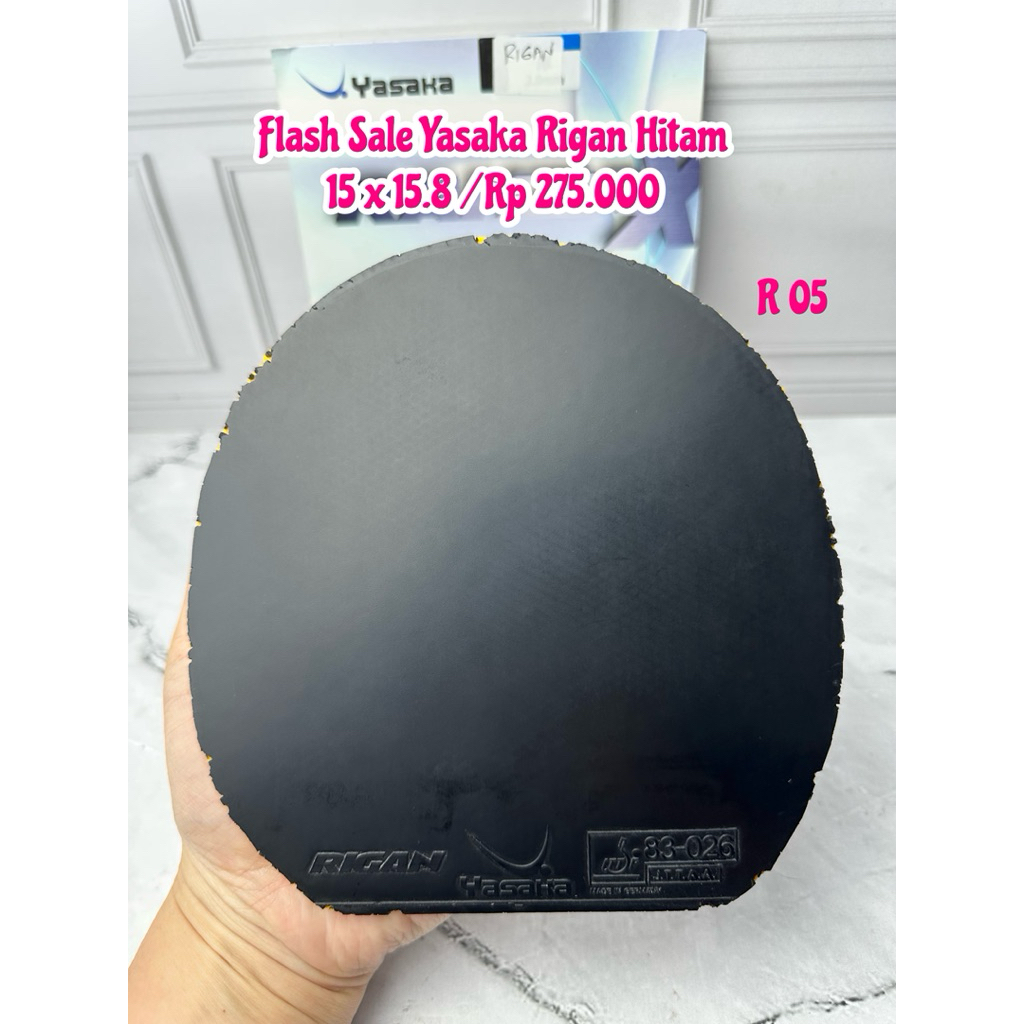 SECOND BET BAT BAD KARET PINGPONG TENIS MEJA YASAKA RIGAN WARNA HITAM