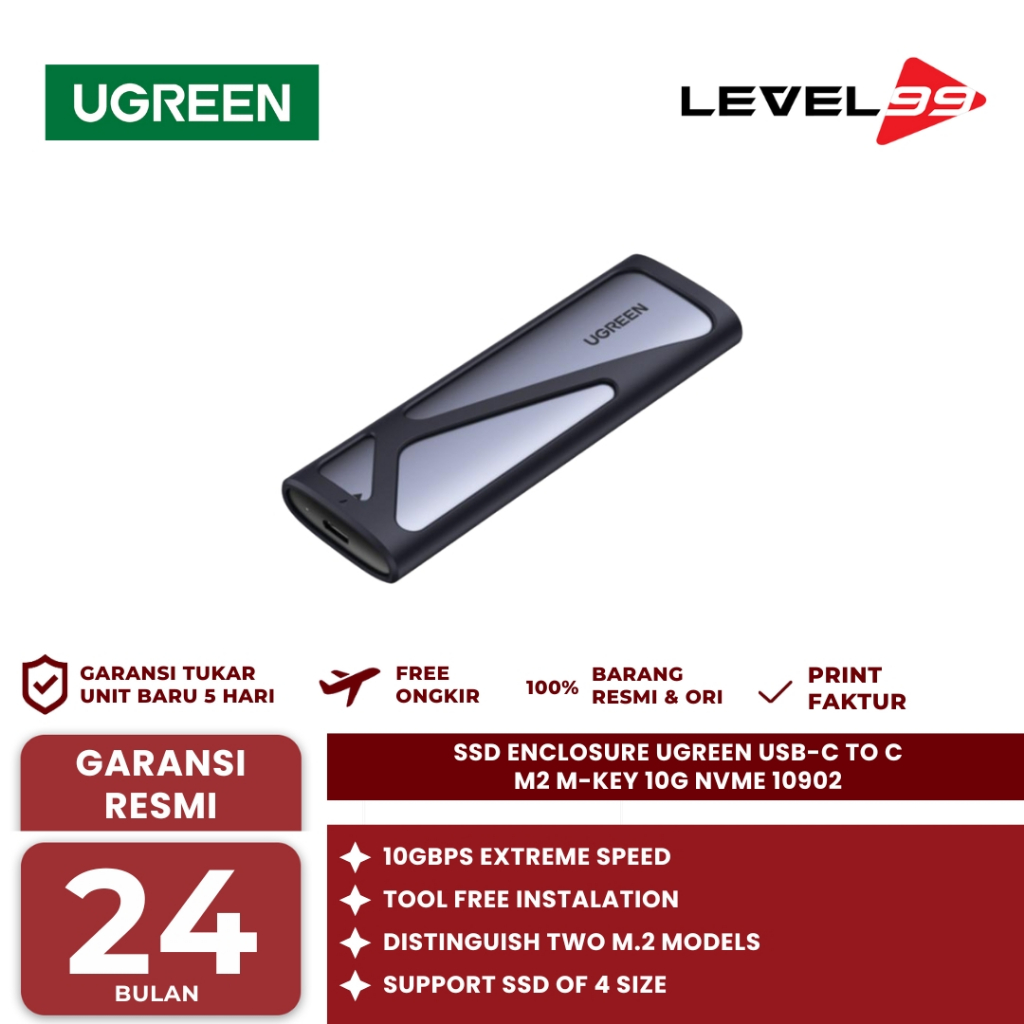 Ugreen Casing Ssd Nvme M.2 2230/2242/2260/2280 Enclosure