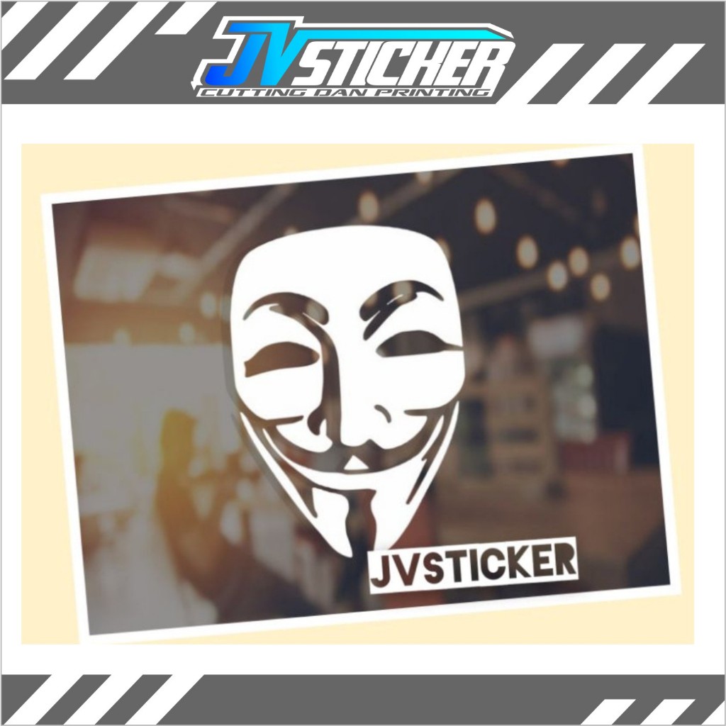 sticker cutting anonymous mask logo