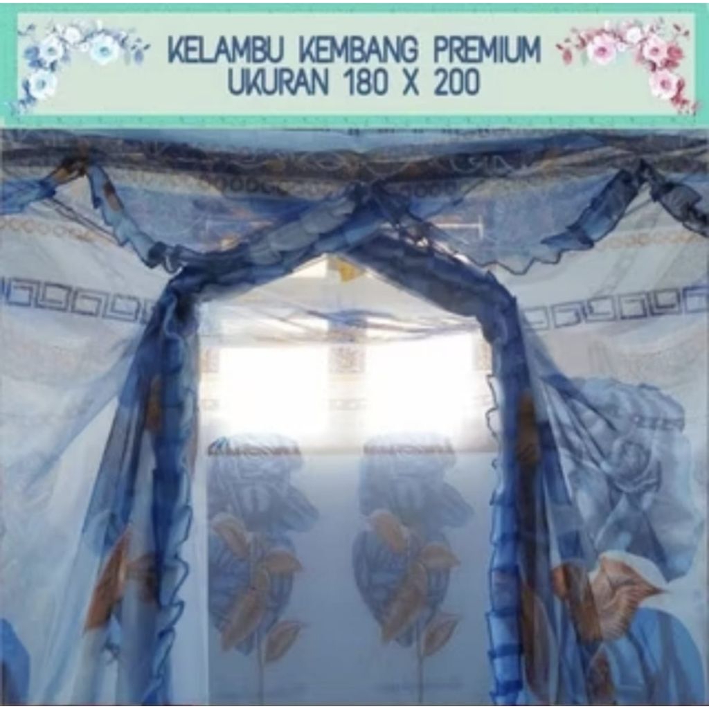 Kelambu Kotak Motif Jumbo/ Kelambu manohara/ Kelambu Kembang Jumbo