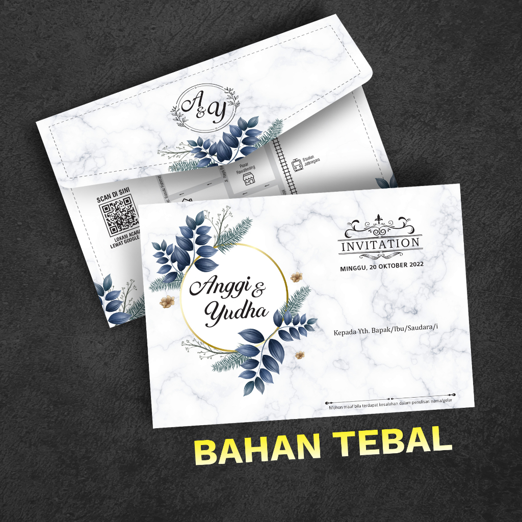 Undangan Pernikahan Putih Simple TF9 White