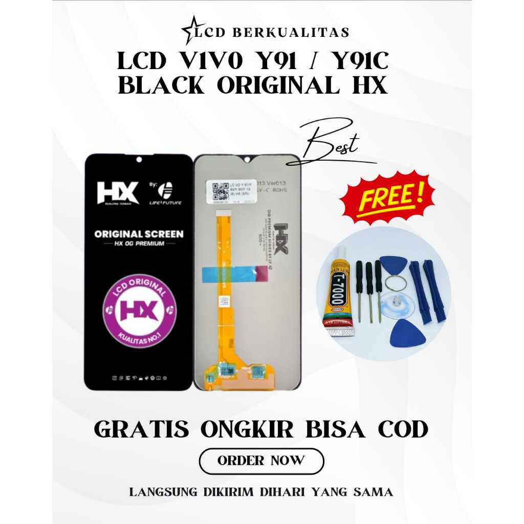 LCD KOMPATIBEL UNTUK TIPE VIVO Y91 / Y91C GRATIS LEM + OBENG FULLSET