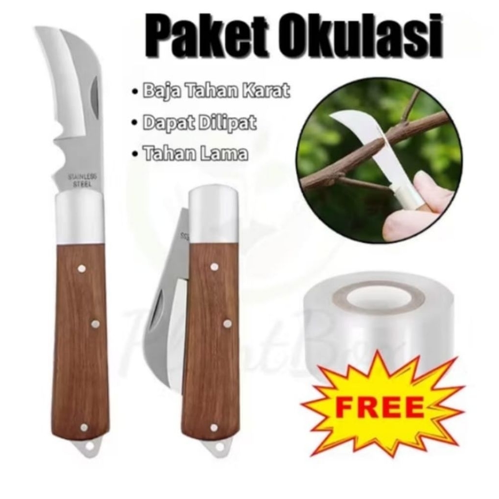 Pisau Okulasi , Pisau Cangkok , Pisau Stek , Pisau Grafting + Plastik Okulasi