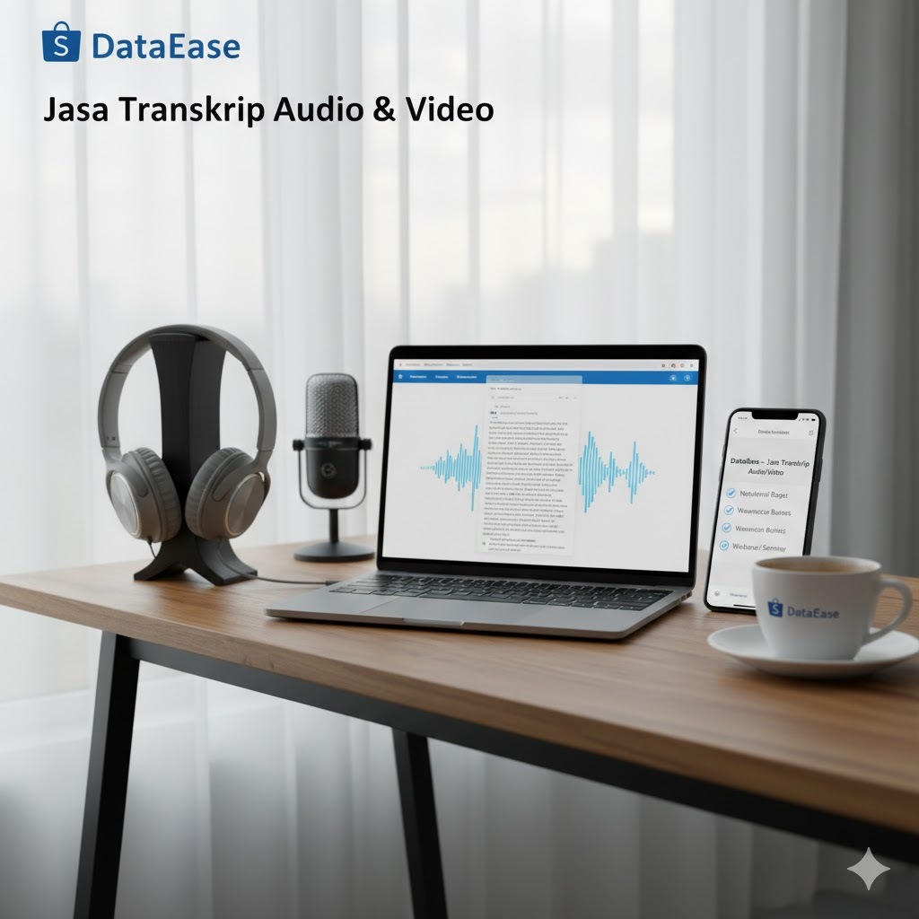 DataEase - Jasa Transkrip Audio & Video Menjadi Teks (Notulensi Rapat, Wawancara & Webinar)