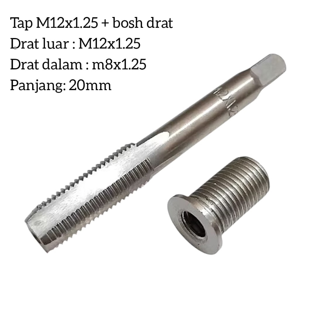 Tap M12x1.25 Set Bosh Drat Baut 12. M12x1.25 - M8x1.25