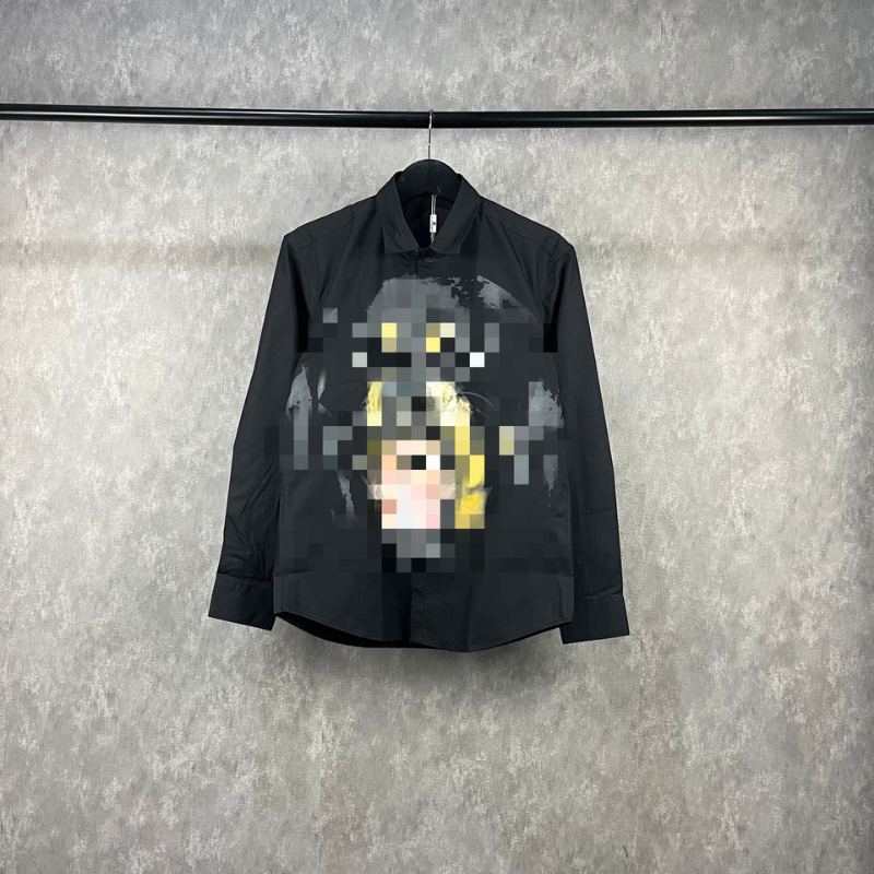 Kemeja Lengan Panjang Pria Kemeja Pria  Printed Depan