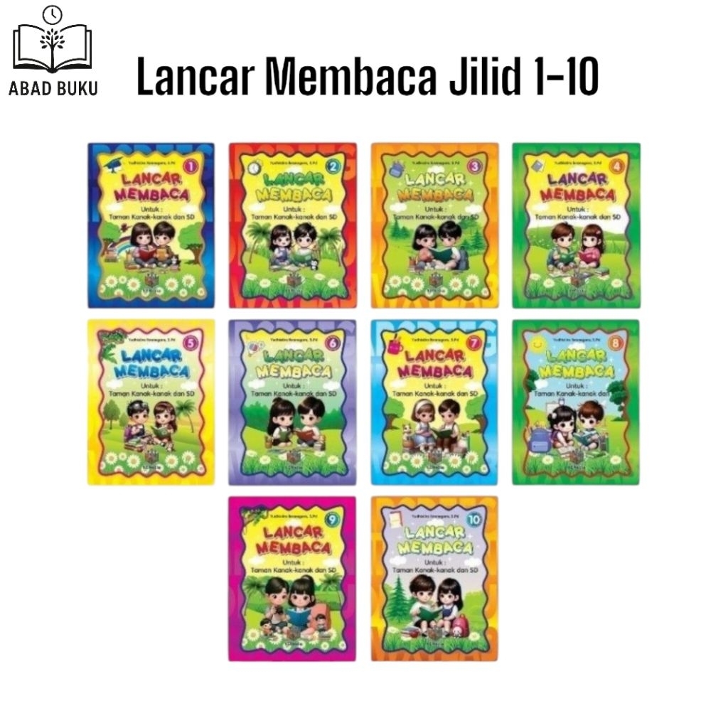 Buku Lancar Membaca Jilid 1-10 / Belajar Membaca Anak TK Paud