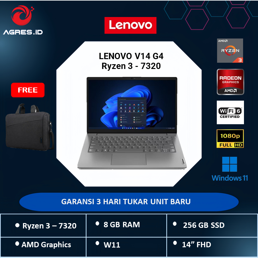 LENOVO V14 G4 RYZEN 3 7320U 8GB 256GB SSD W11 14.0 FHD IPS