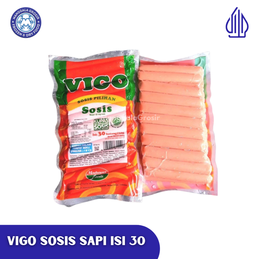 Vigo Sosis Sapi isi 30 | Sosis Sapi Merah 660gr