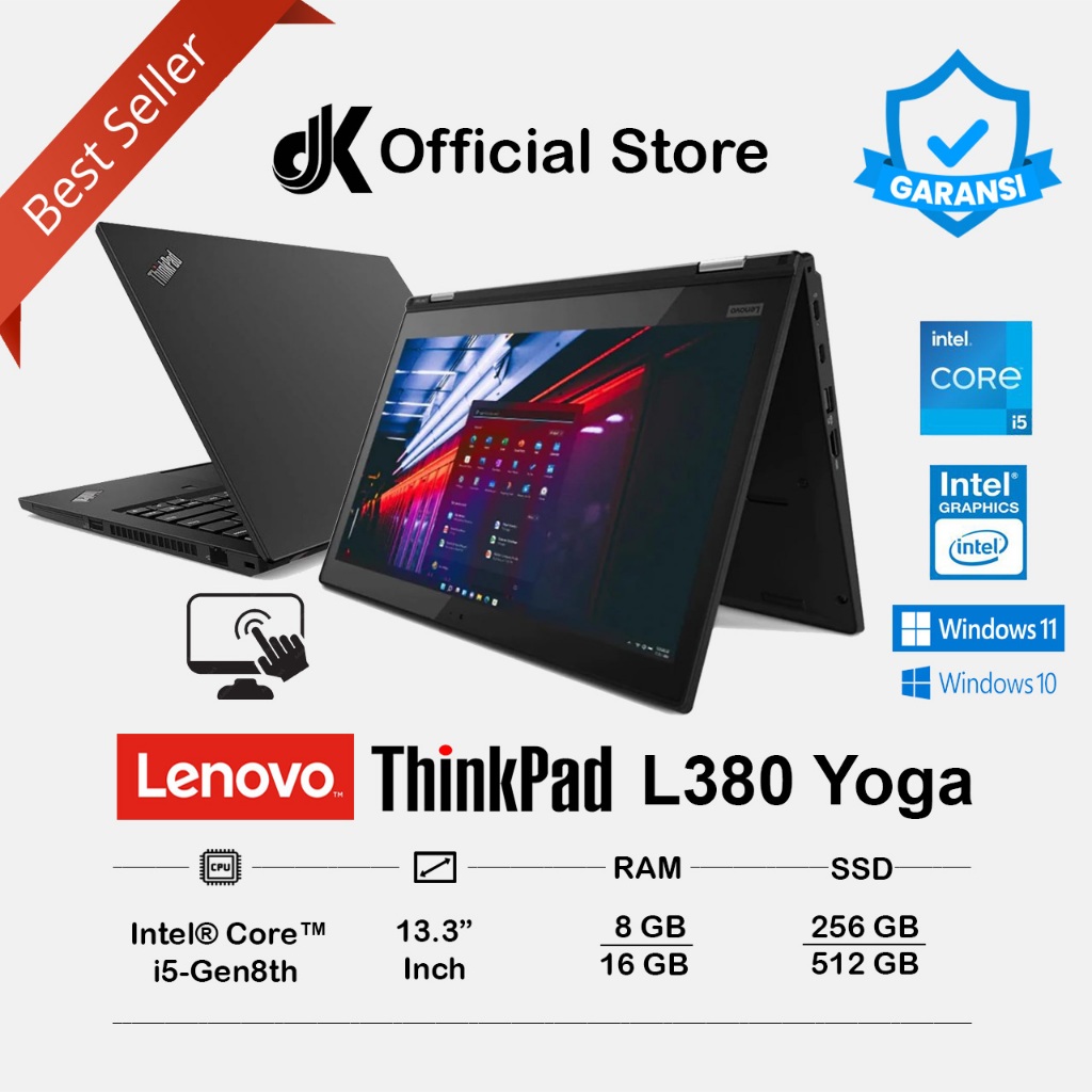 Laptop Lenovo Thinkpad L380 Yoga TouchScreen 13.3" | Intel i5-8th | Ram 8 / 16GB | SSD 256 / 512GB  