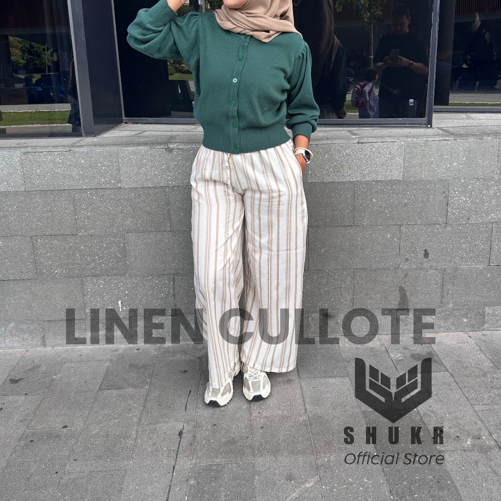 Celana Kulot Linen Wanita Premium | Highwaist Loose Panjang Adem Outfit Hijab