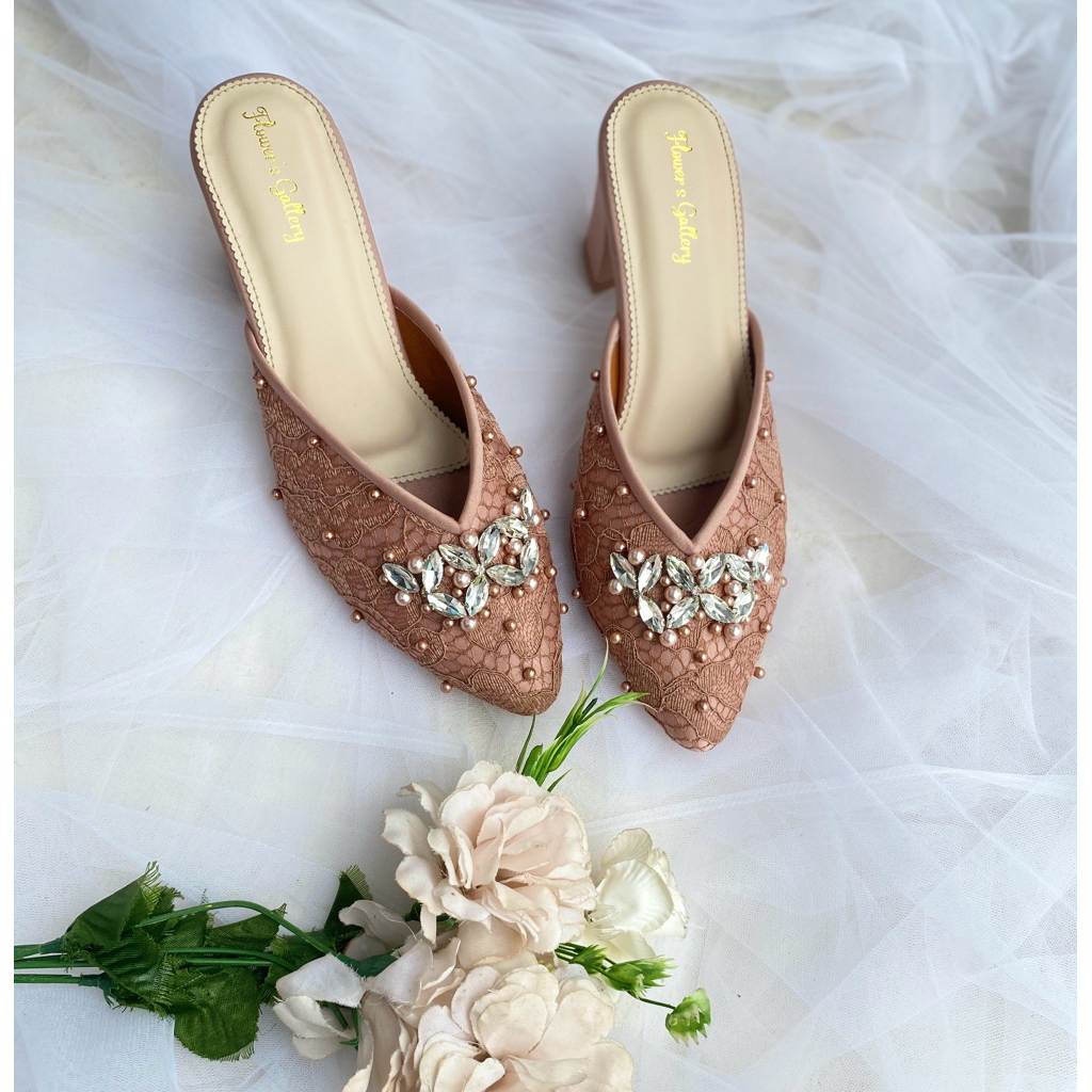 BUTTERFLY/wedding shoes murah/ sepatu brukat payet/ sepatu penganten wisuda lamaran