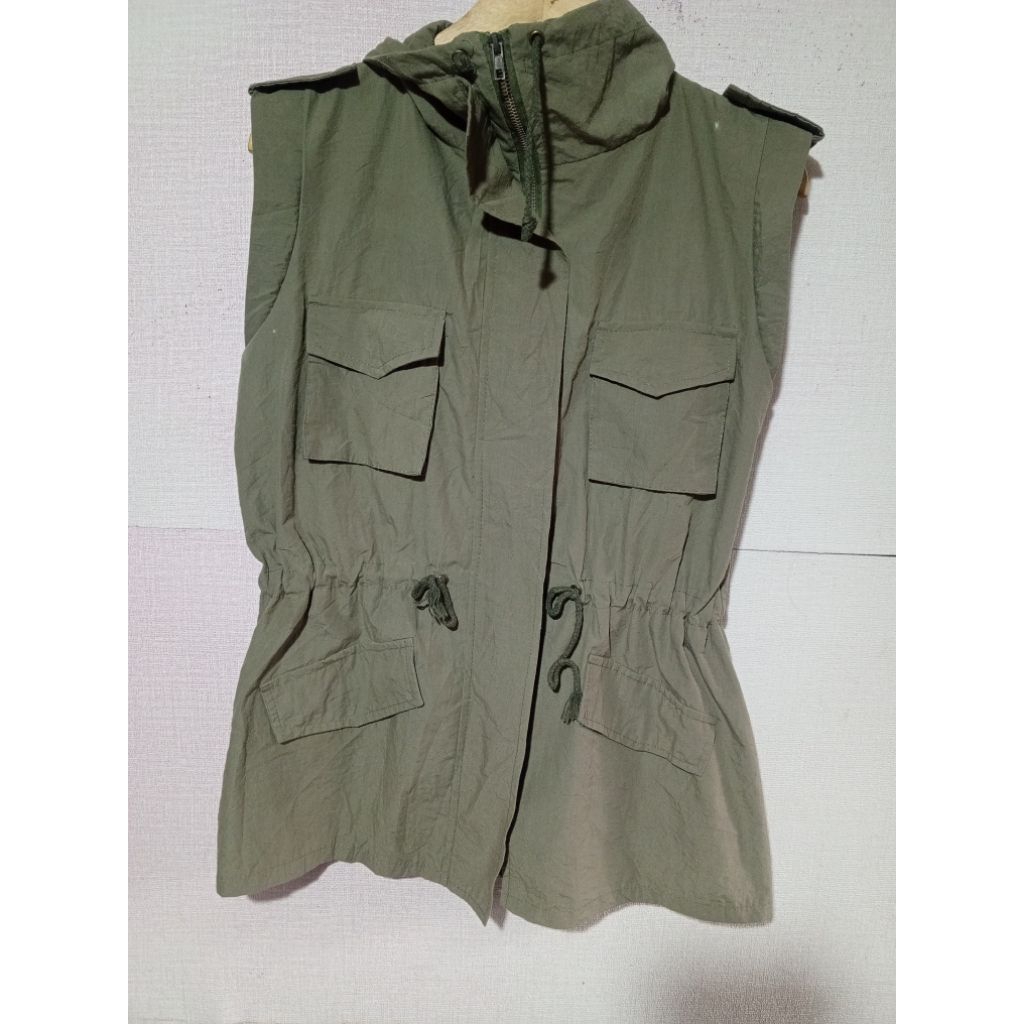 baju vest rompi kutung wanita ijo army tribal punk size M second