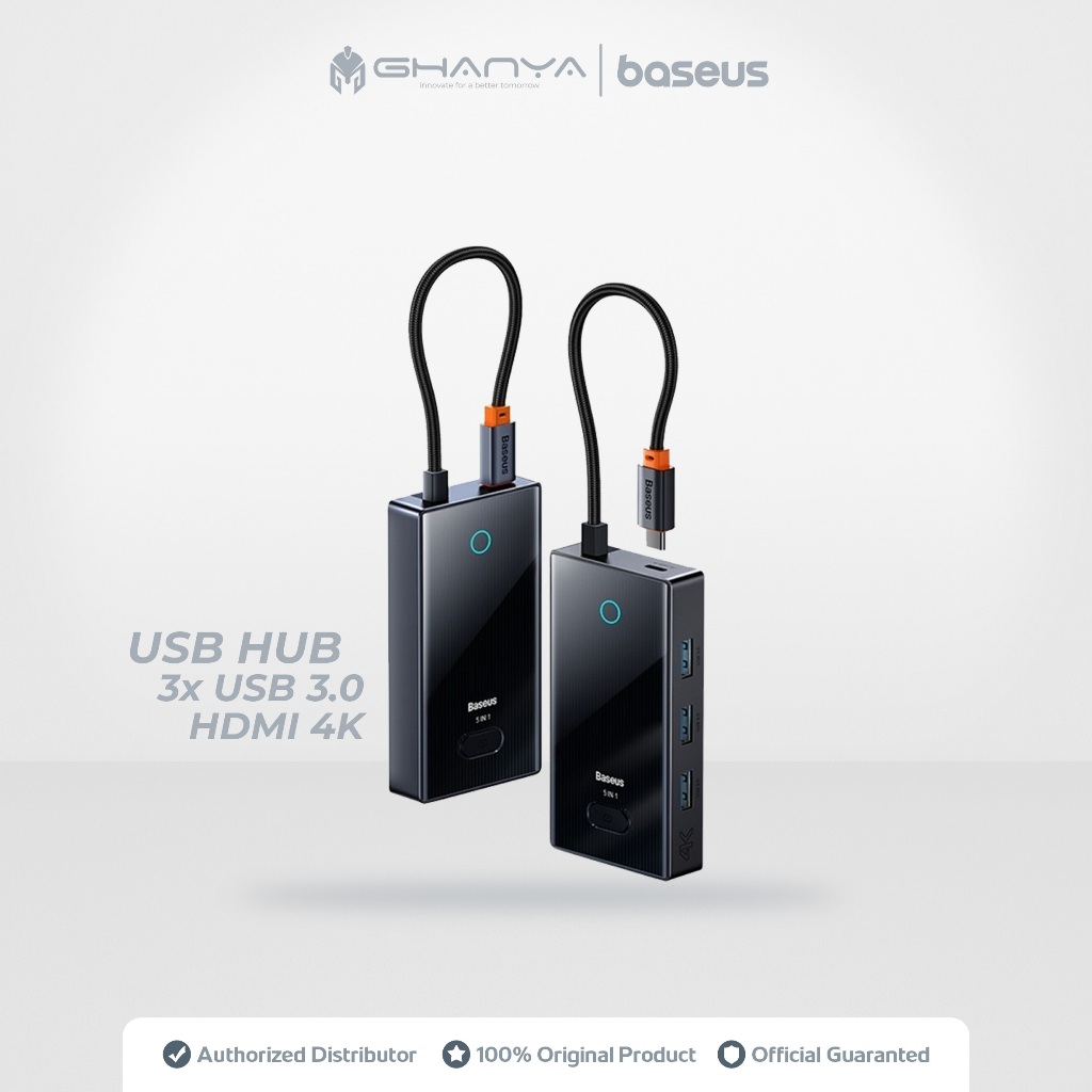 Baseus HUB PioneerJoy 5 in 1 Converter Type C to HDMI 4K 60HZ PD Port USB 3.0 100W Original Ori Adap