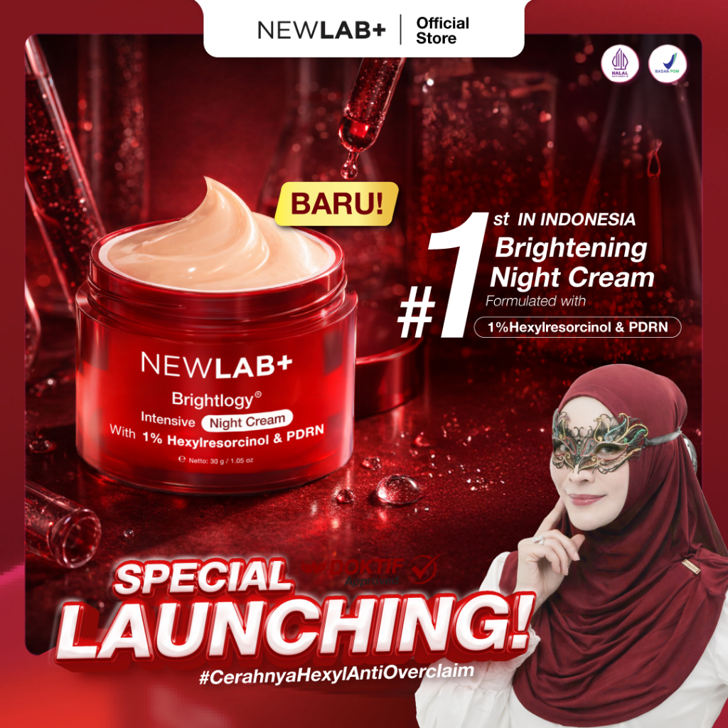 NEWLAB - Brightlogy Intensive Night Cream1%  Hexylresorcinol & PDRN - Krim Malam Mencerahkan - Krim 