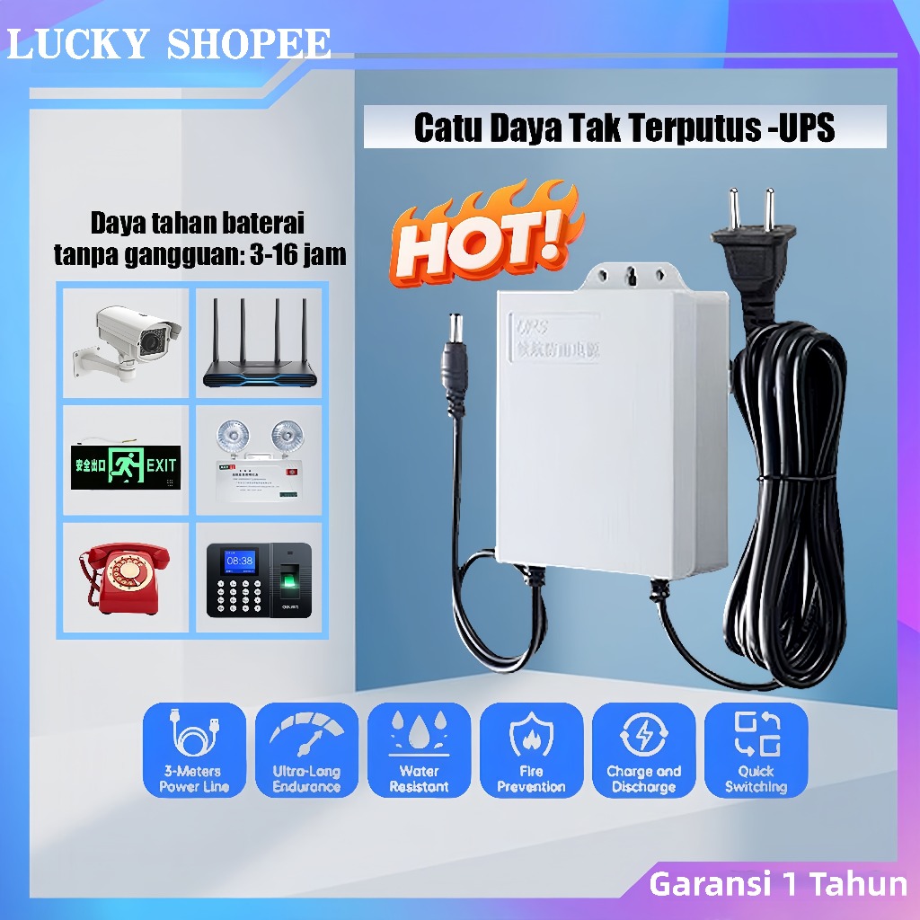 V380 Smart UPS 12V 1.5A Uninterruptible Power Supply Mini UPS Baterai Cadangan untuk WiFi Router Mod