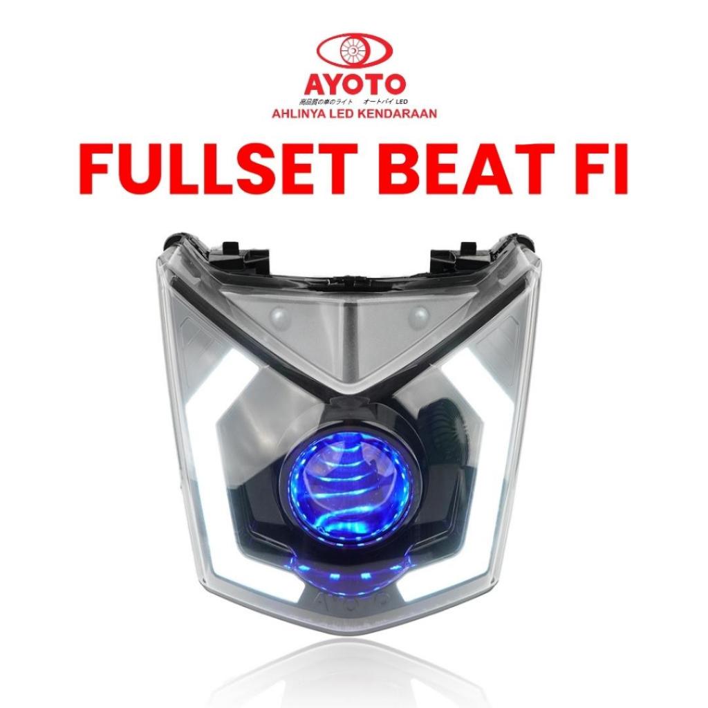 HEADLAMP FULLSET BEAT FI 2013-2016 / REFLEKTOR BEAT BILED PROJIE PROJECTOR AYOTO CUSTOM SEIN WELCOME