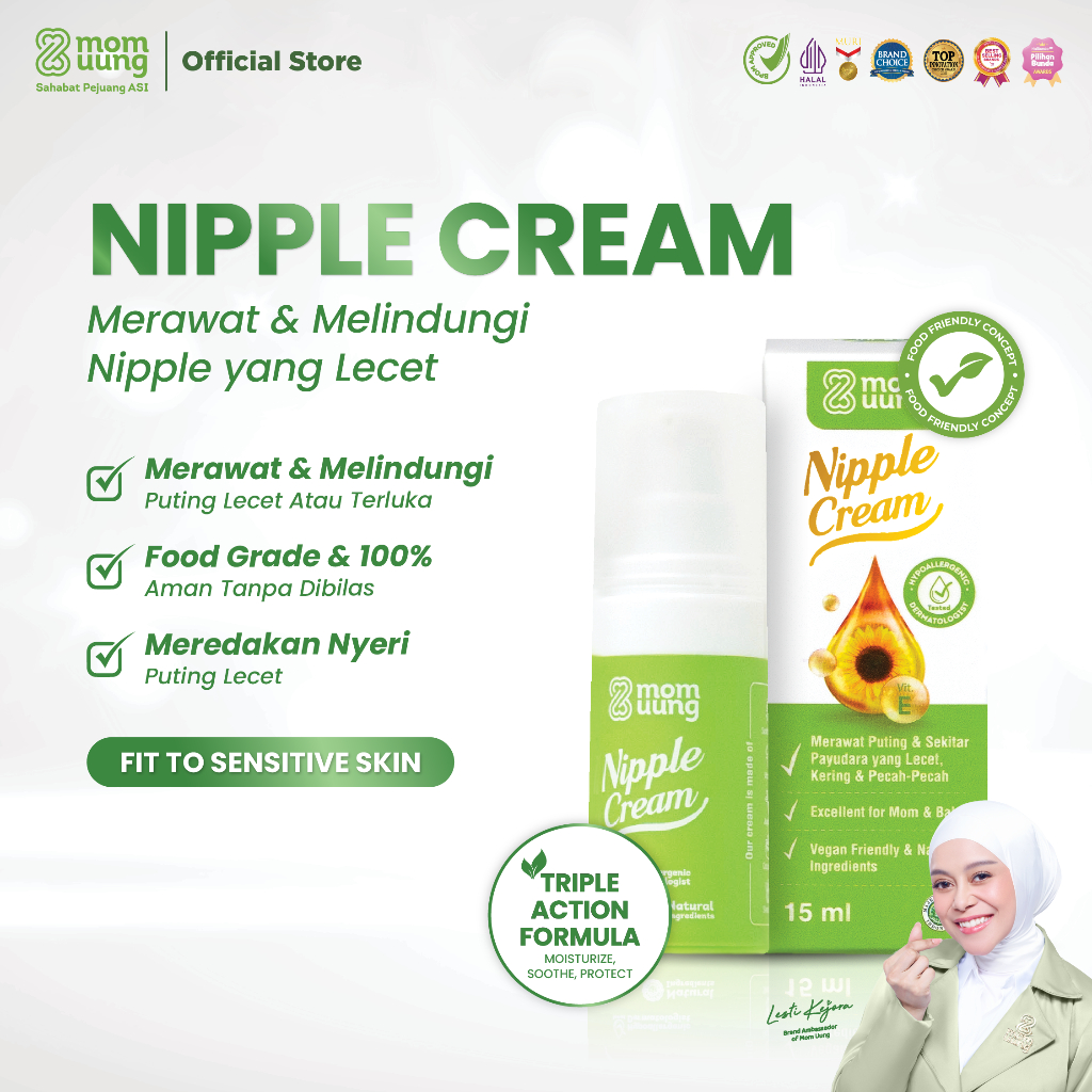 Mom Uung Nipple Cream - Krim Puting Lecet - Food Grade Aman Untuk Bayi - Halal BPOM