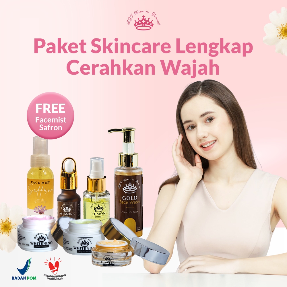 Beauty Glow Farma - Paket Skincare | Paket Skincare Mencerahkan Kulit Wajah [FREE Face Mist Safron]