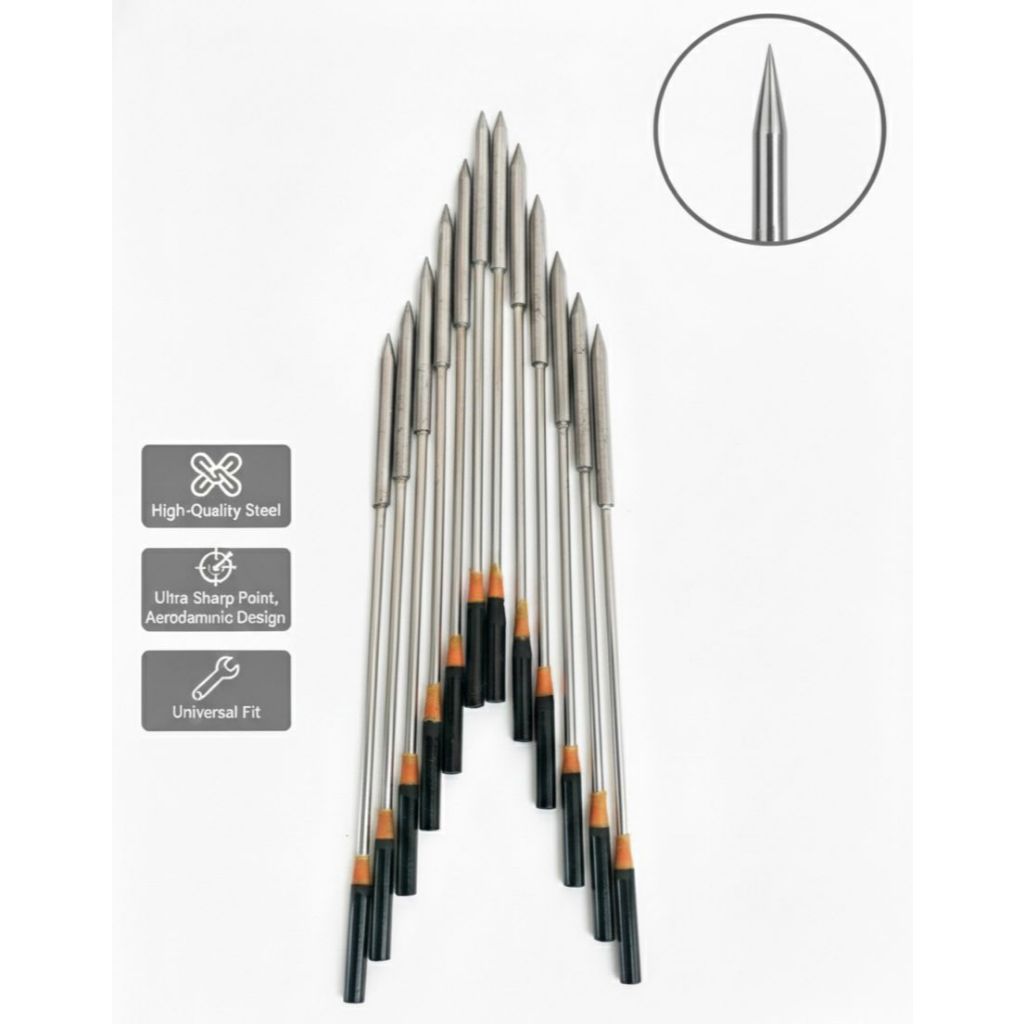 (Isi 10 Biji) Mata Panah Ikan Logam 6mm Paser Ikan 10 Cm/12 cm/14 cm