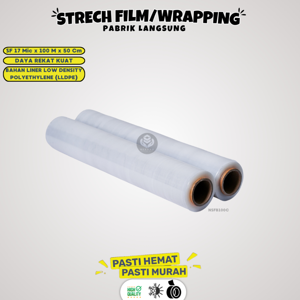 Plastik Pembungkus 50mm x 100 M / Stretch Film / Plastik Wrap /  Plastik Wrap Premium / Stretch Film