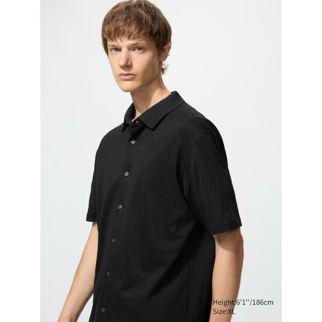 UNIQLO AIRism Katun Pique Kaos Polo Kancing Full