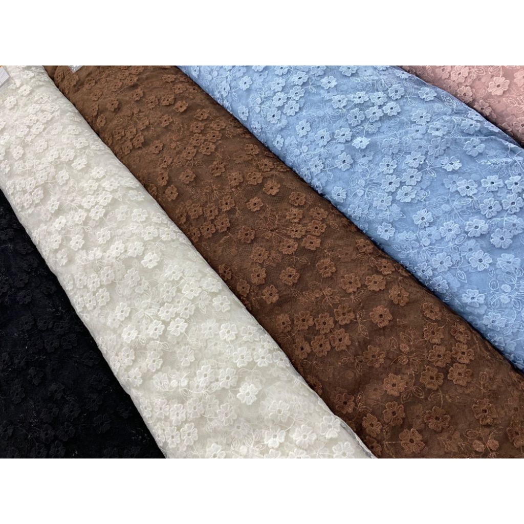 tille bordir bunga kecil