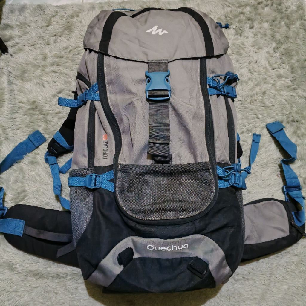 Tas Decathlon Quechua Second Ori Forclaz 50L carier Quick Access keril gunung hiking Outdoor