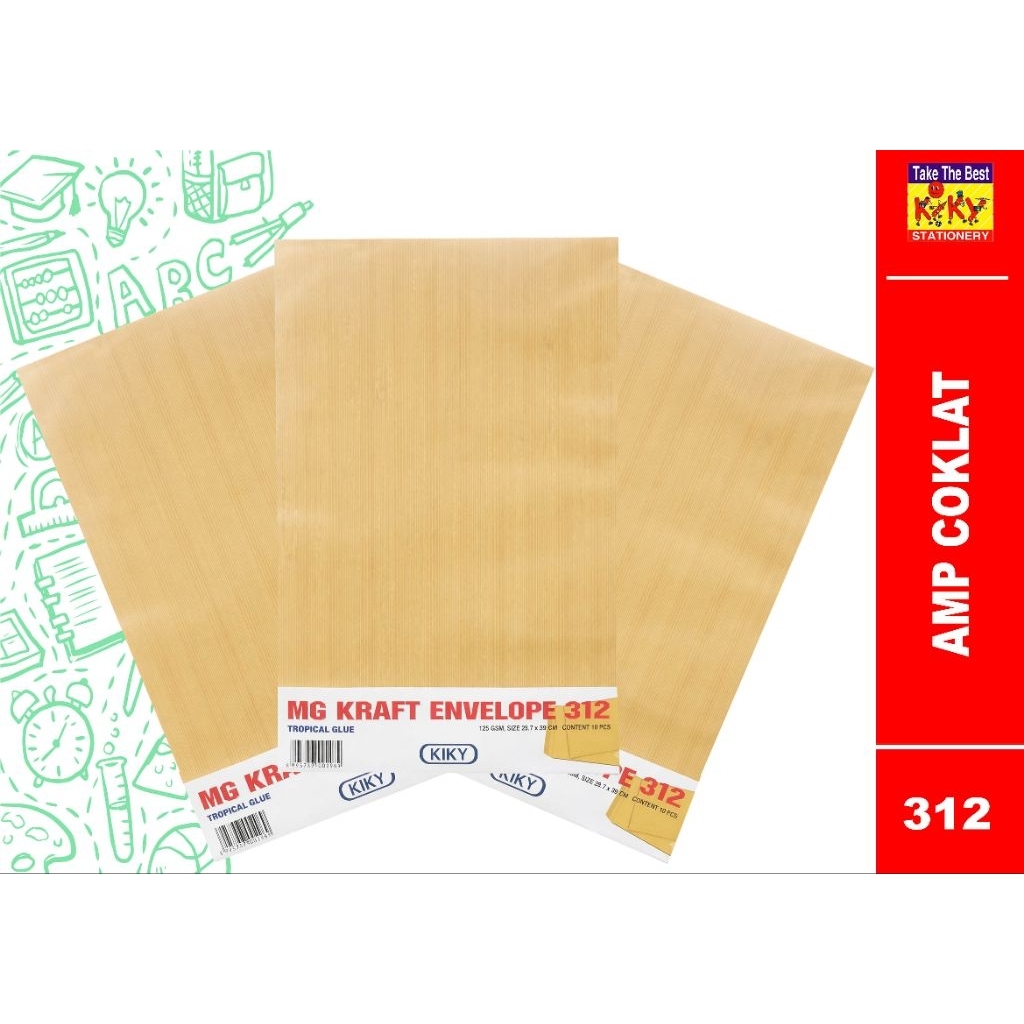 KIKY AMPLOP COKLAT 312/MG KRAFT ENVELOPE 312 ISI 10